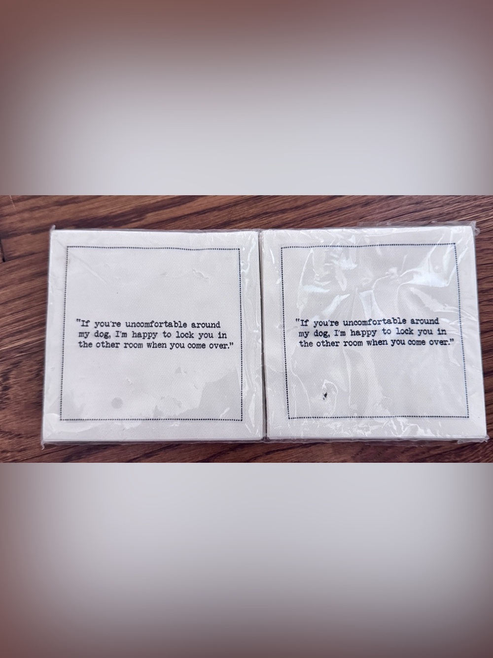Five Star Dog Quotes Napkins | White Cotton | 50